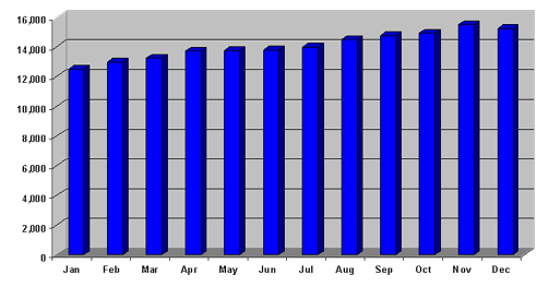 Unique visitors - statistics by month